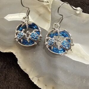 💥4 for $25💥 Blue Turtle Sparkly Earrings